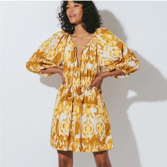 Cleobella Dresses & Skirts - Cleobella Aubrey Split-Neck 3/4-Sleeve A-Line Mini in Dress
